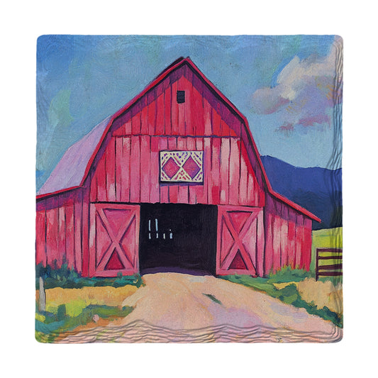 Red Barn Scene | Ceramic Drink Coaster