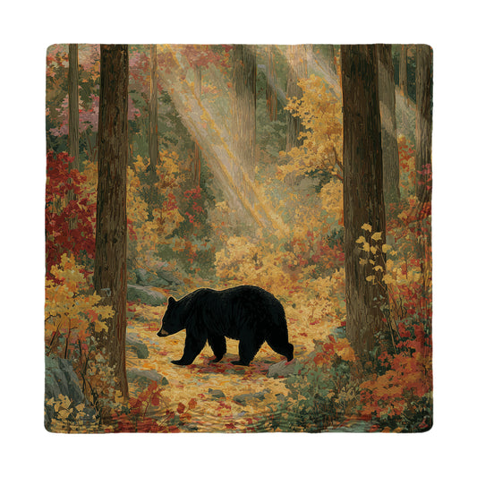 Golden Woods Black Bear | Ceramic Drink Coaster