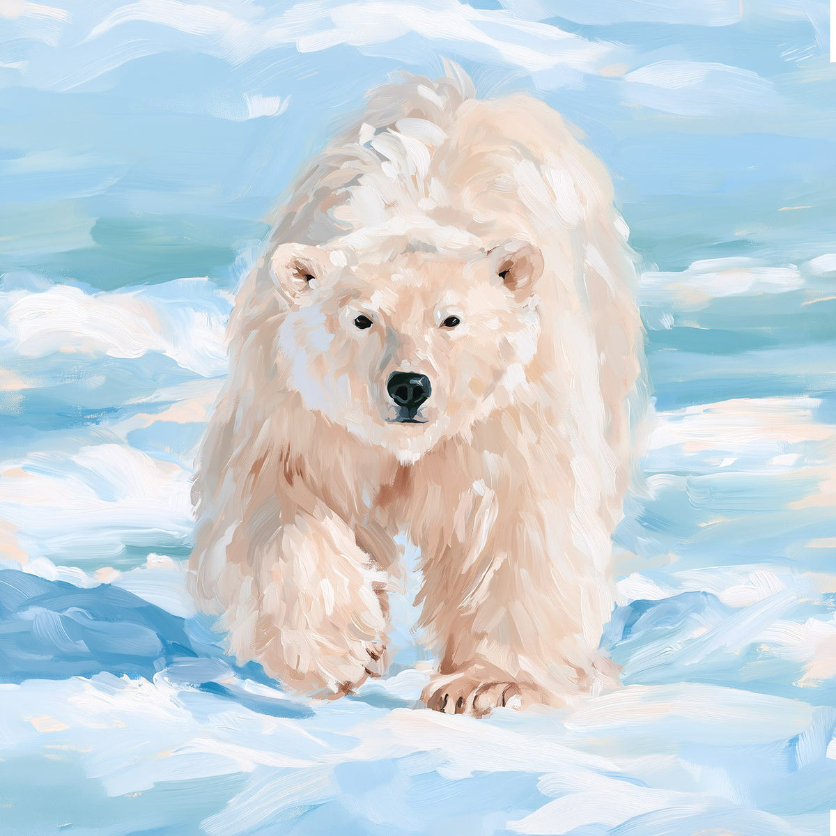 Snowy Polar Bear | Absorbent Ceramic Drink Coaster