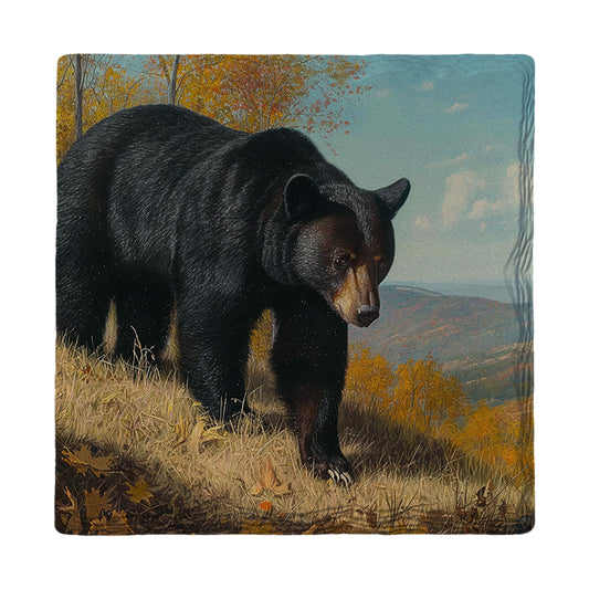 Black Bear Fall Mountains | Ceramic Drink Coaster