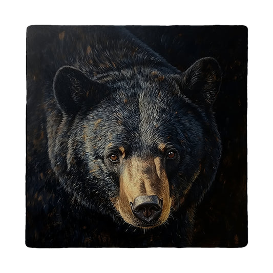 Handsome Black Bear Portrait | Ceramic Drink Coaster