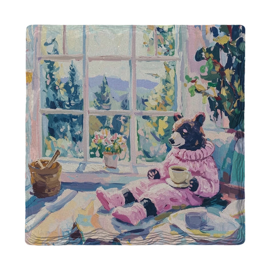 Mama Black Bear's Quiet Place | Ceramic Drink Coaster