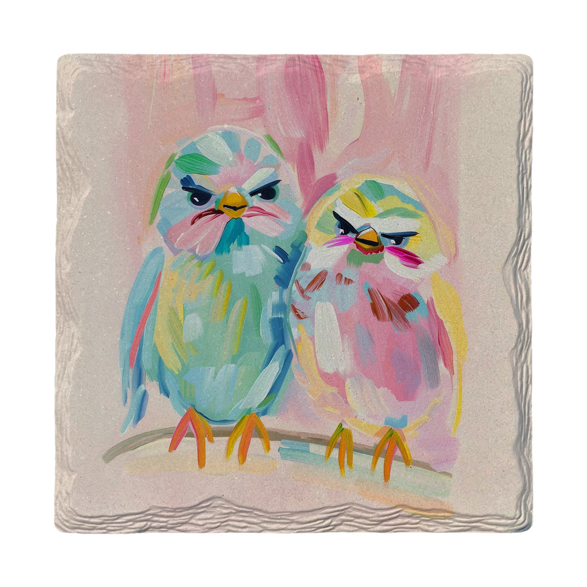 Grumpy Little Birds | Ceramic Drink Coaster