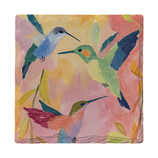 Colorful Hummingbirds | Ceramic Drink Coaster