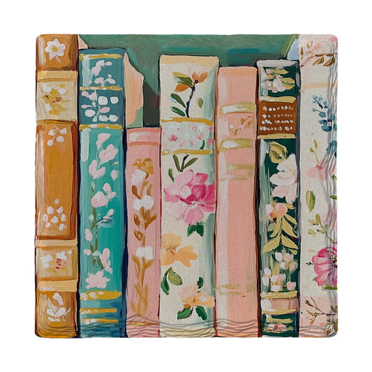 Beautiful Floral Books | Ceramic Drink Coaster