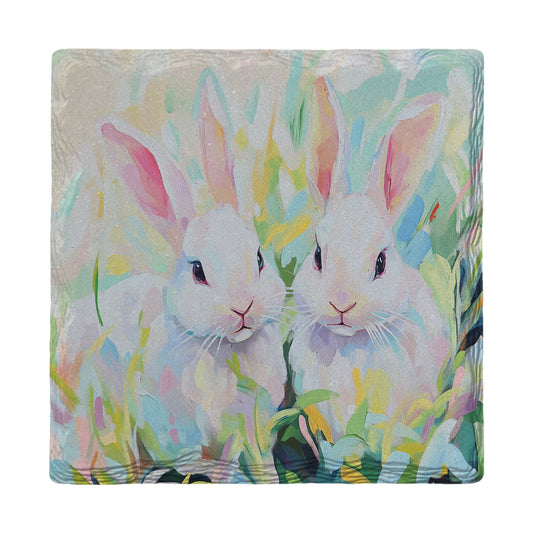 Spring Bunnies | Ceramic Drink Coaster