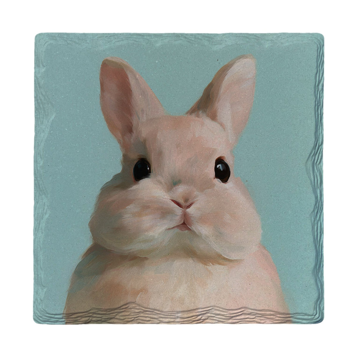 Sage Bunny Portrait | Absorbent Ceramic Drink Coaster
