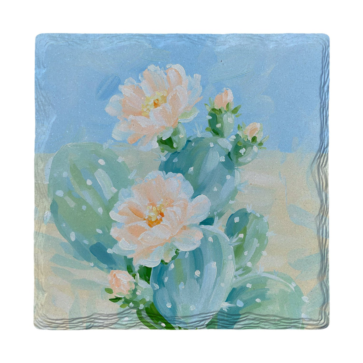 Blooming Prickly Pear | Ceramic Drink Coaster