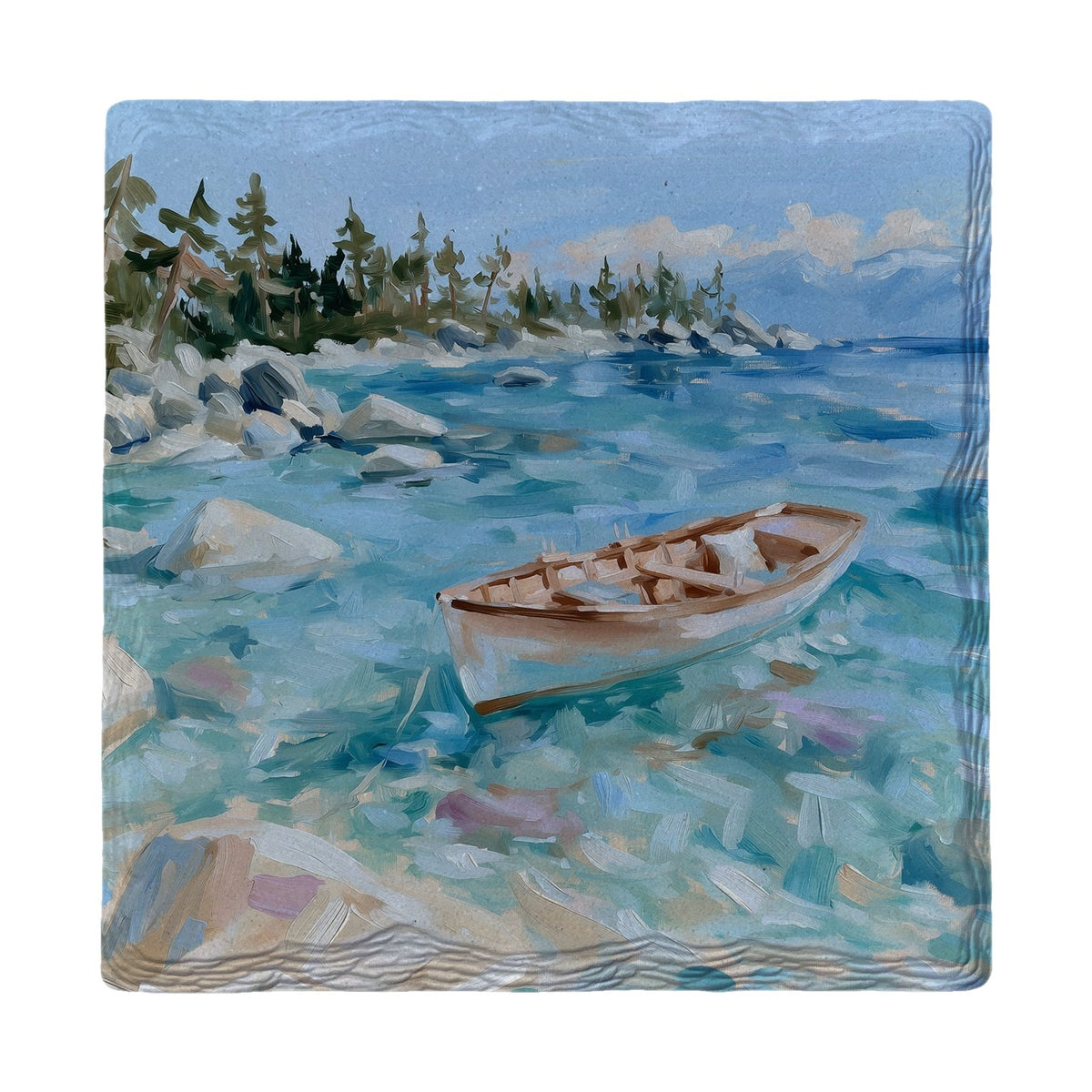 Crystal Cove Rowboat | Ceramic Drink Coaster