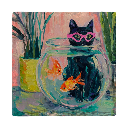 Swimming for Goldfish | Ceramic Drink Coaster