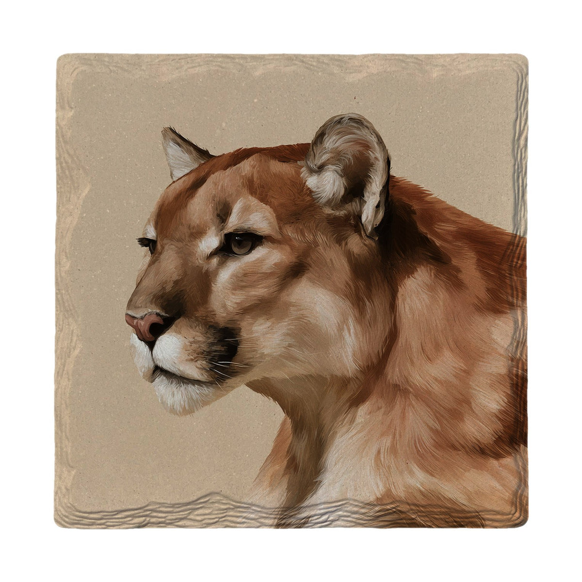 Mountain Lion Portrait | Absorbent Ceramic Drink Coaster