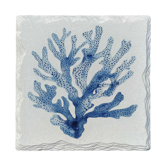 Watercolor Navy Coral | Ceramic Drink Coaster
