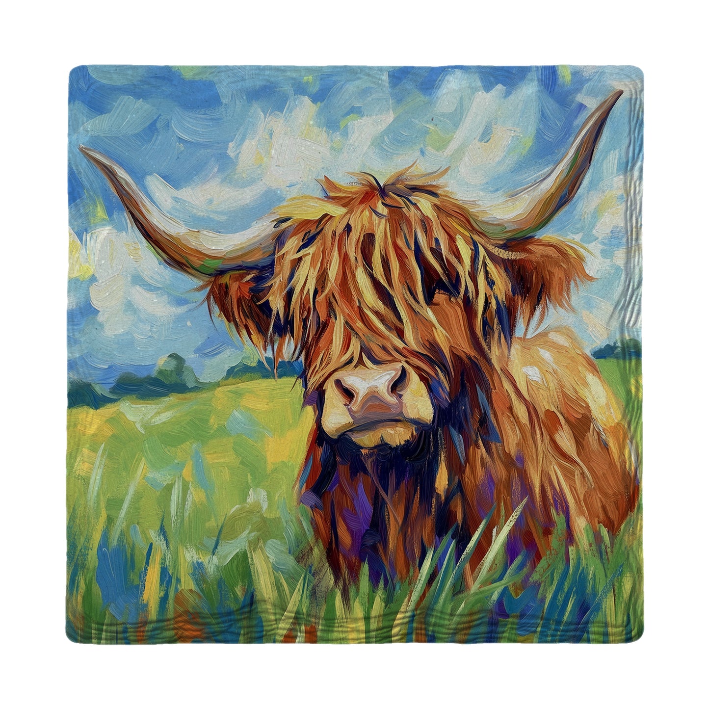 Curious Highland Cow | Ceramic Drink Coaster