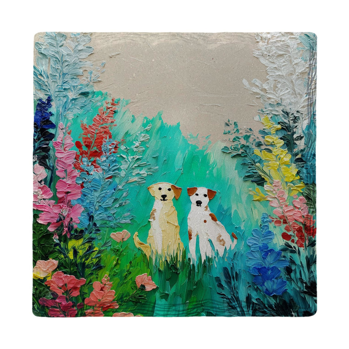 Garden Path Pups | Ceramic Drink Coaster