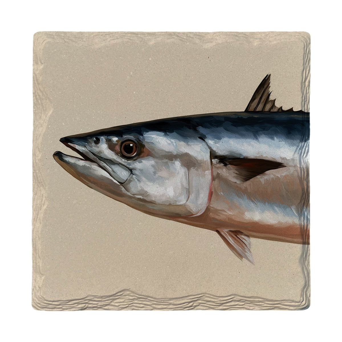 King Mackerel Portrait | Absorbent Ceramic Drink Coaster