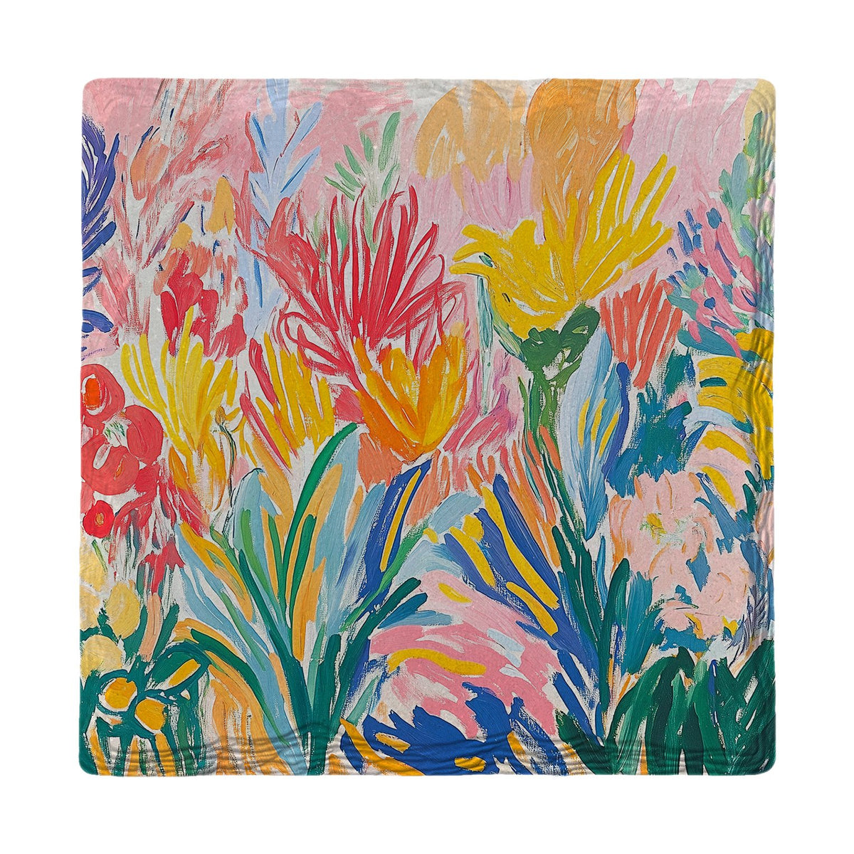 Vibrant Garden Abstract | Ceramic Drink Coaster