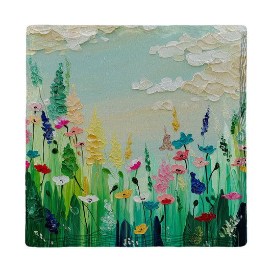 Impasto Wild Flowers | Ceramic Drink Coaster