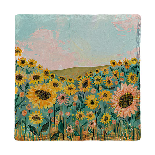 Whimsy Sunflowers | Ceramic Drink Coaster