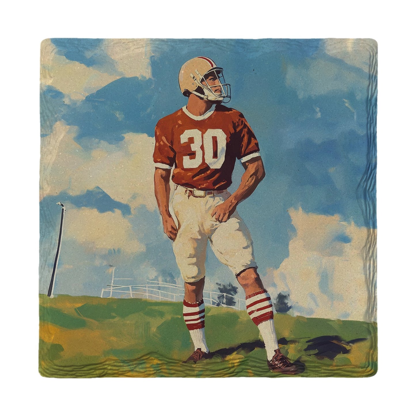 Vintage Football Hero | Ceramic Drink Coaster