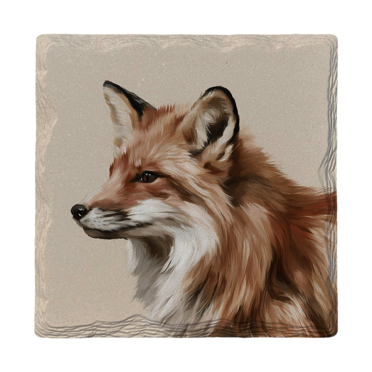Red Fox Portrait | Absorbent Ceramic Drink Coaster