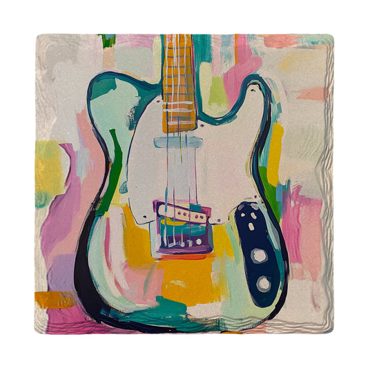 Colorful Guitar | Ceramic Drink Coaster