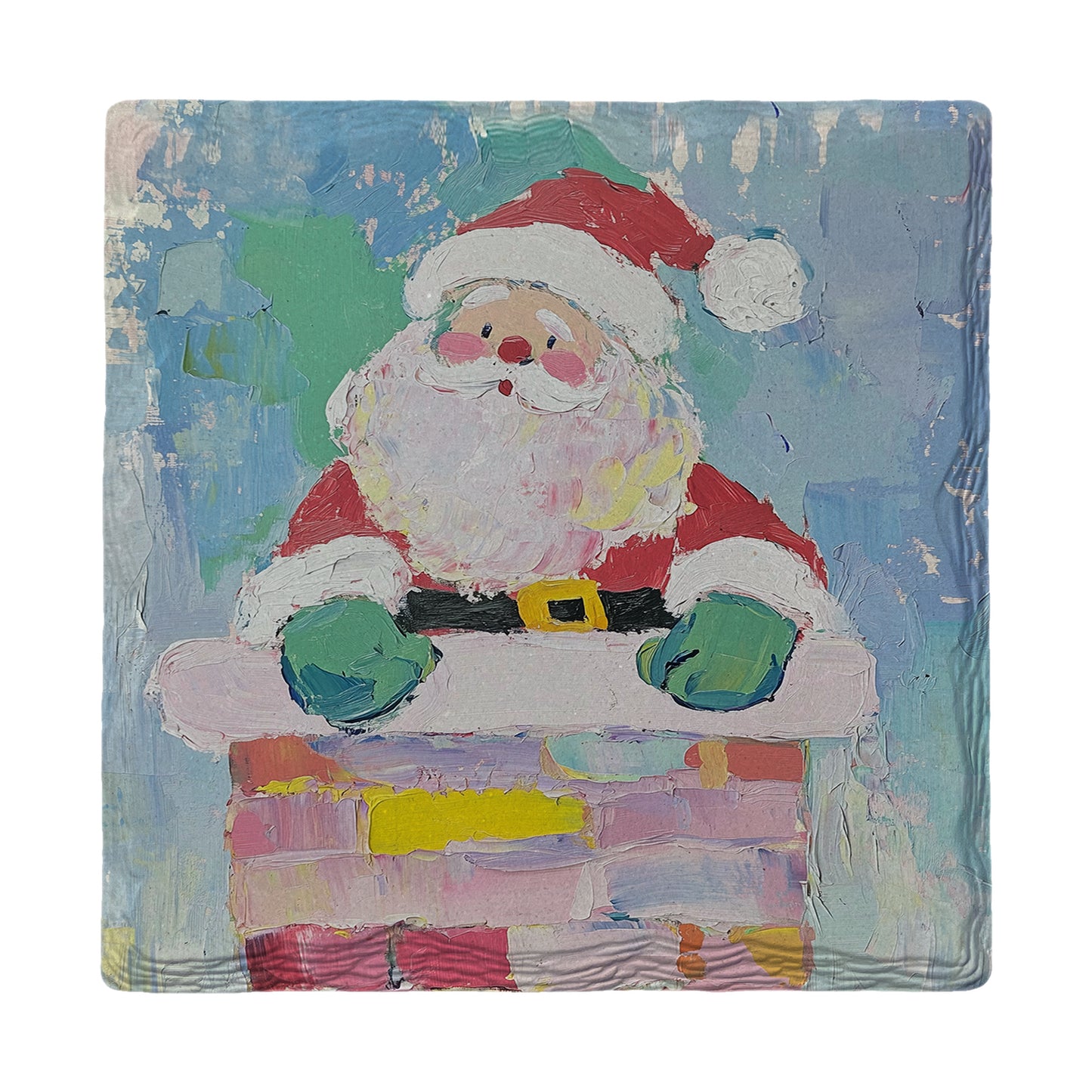 Cute Chimney Santa | Ceramic Drink Coaster