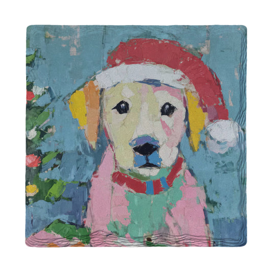 The Cutest Christmas Dog | Ceramic Drink Coaster