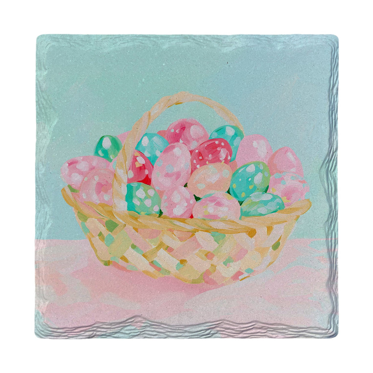 Pastel Easter Egg Basket | Absorbent Ceramic Drink Coaster