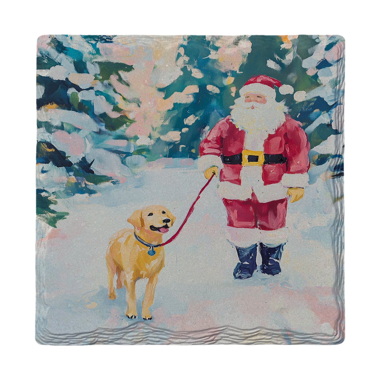 Santa Walk | Ceramic Drink Coaster