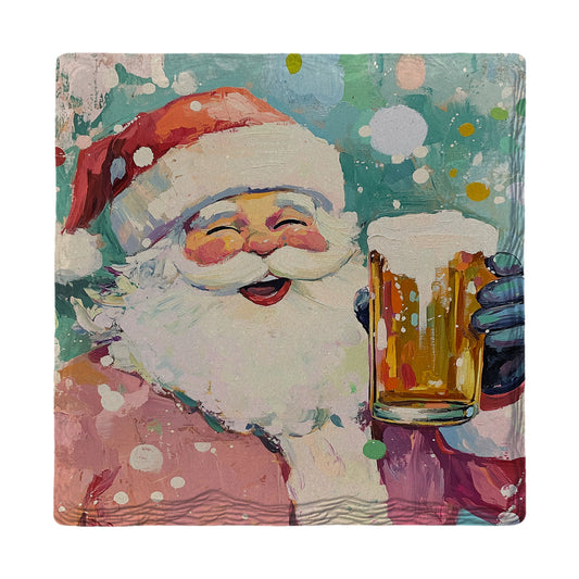 Cheers Santa! | Ceramic Drink Coaster