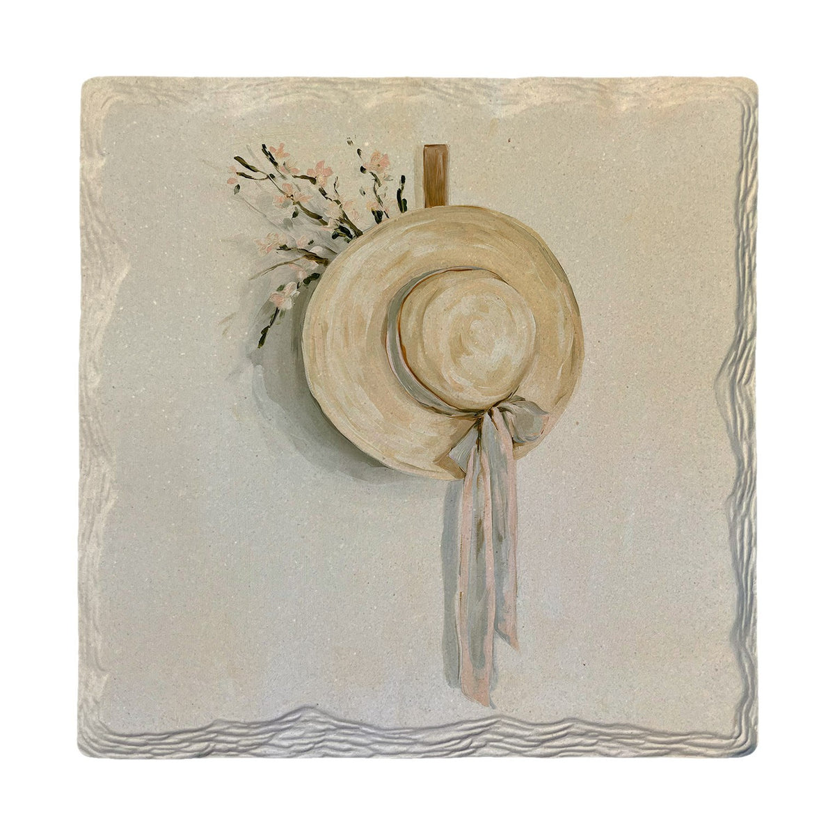 Straw Sun Hat | Absorbent Ceramic Drink Coaster
