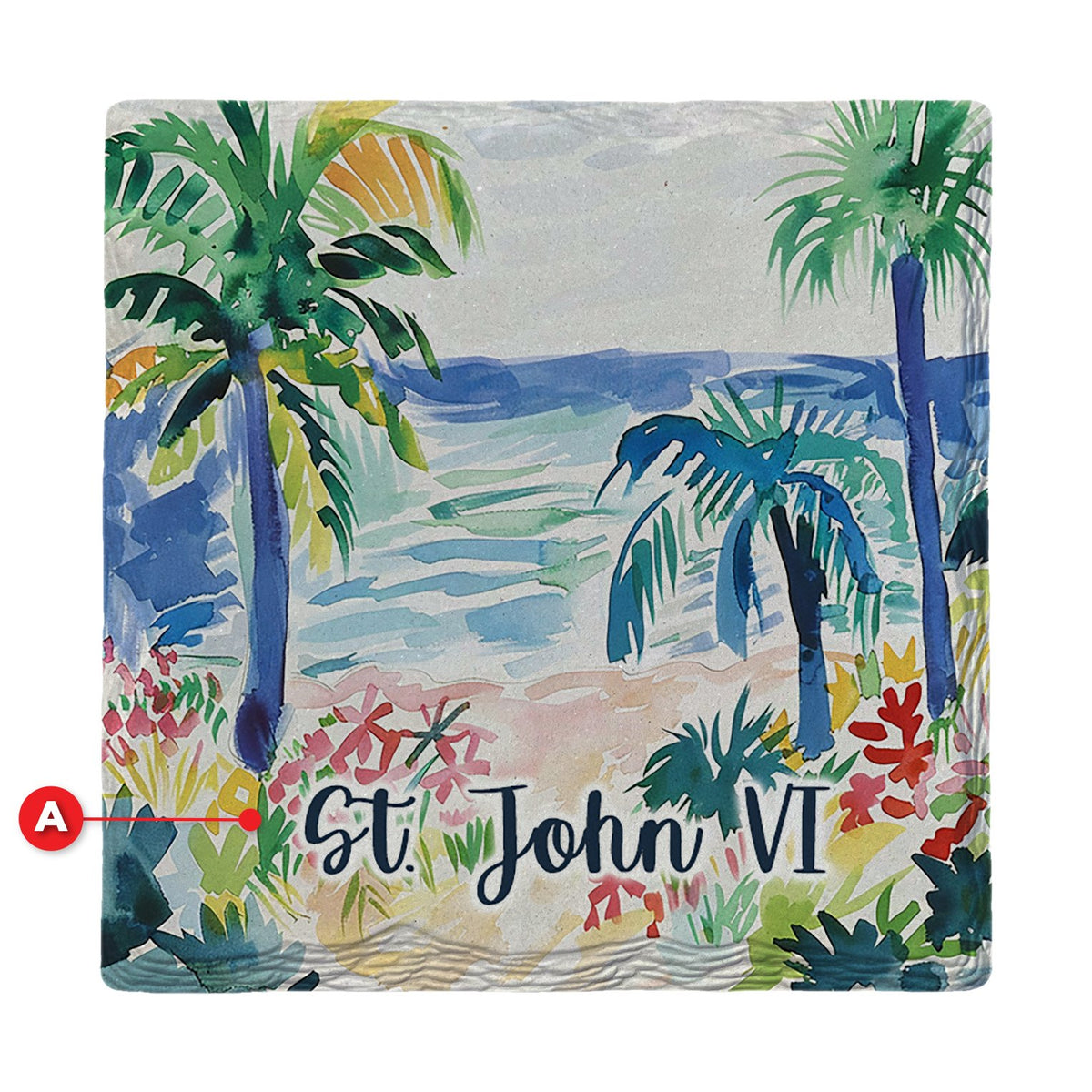 St. John Tropical Shore | Ceramic Drink Coaster