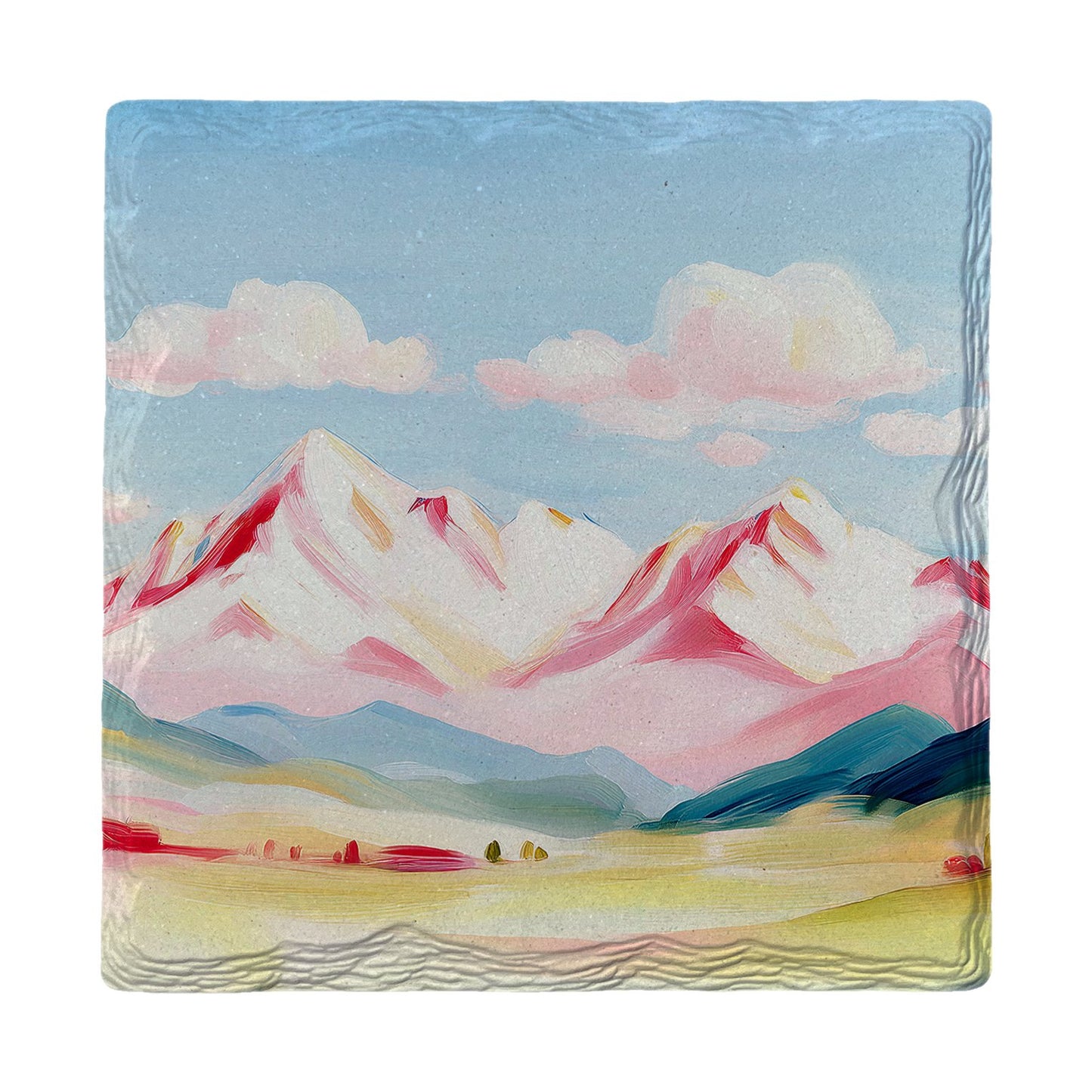 Pink Peaks Mountain Range | Ceramic Drink Coaster