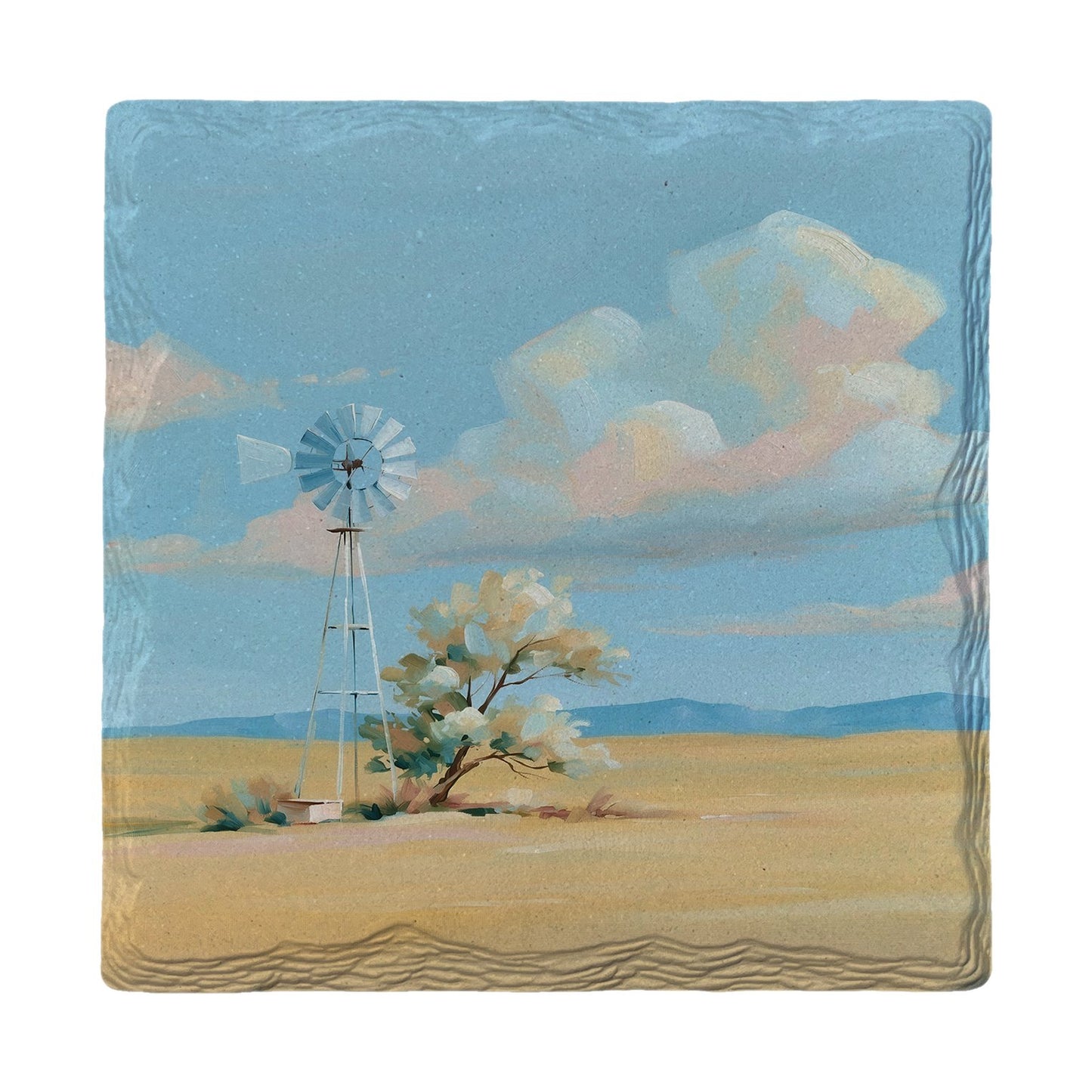 Lone Prairie Windmill | Ceramic Drink Coaster