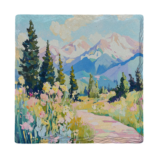 Wildflower Mountain Morning | Ceramic Drink Coaster