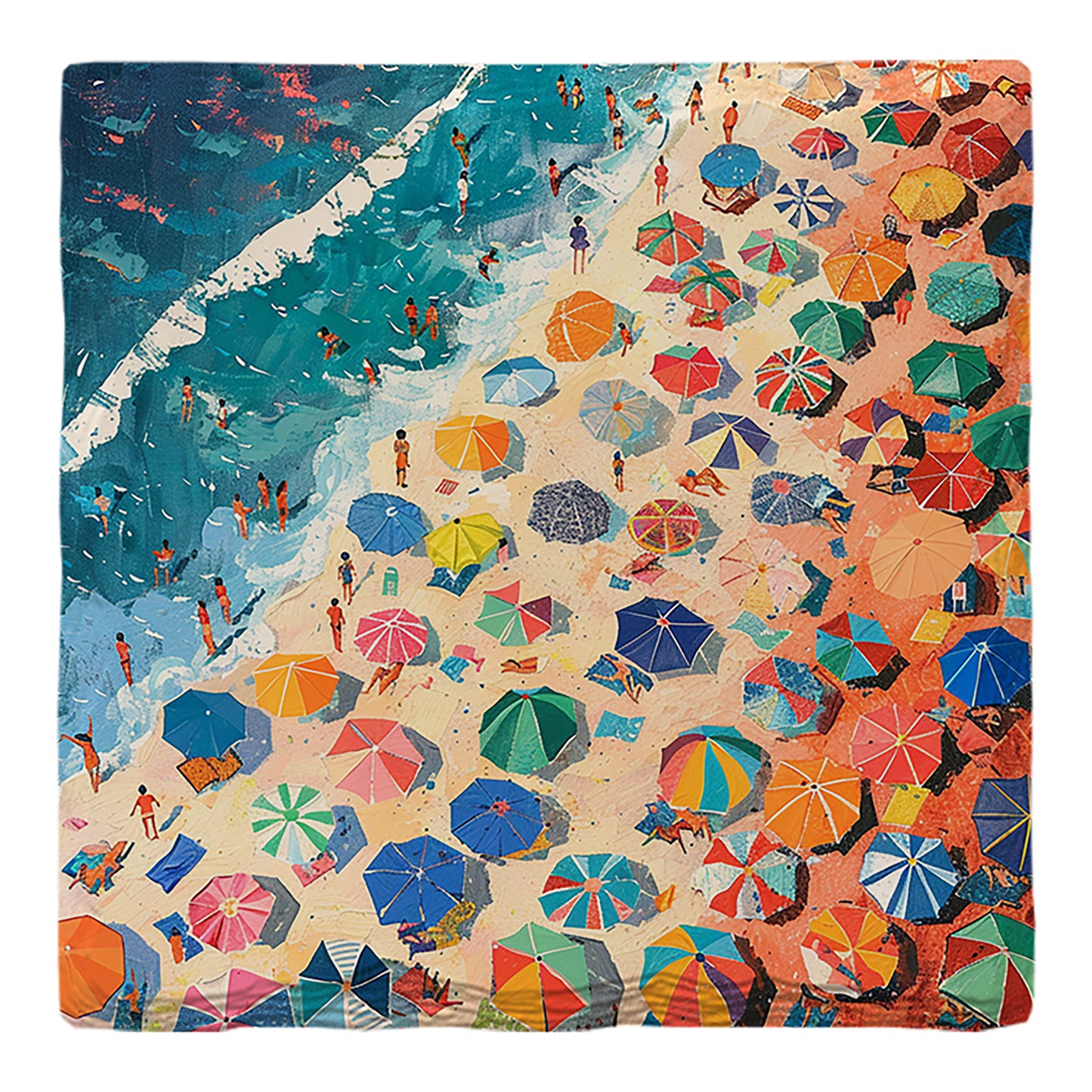 Busy Beach Umbrellas | Drink Coaster