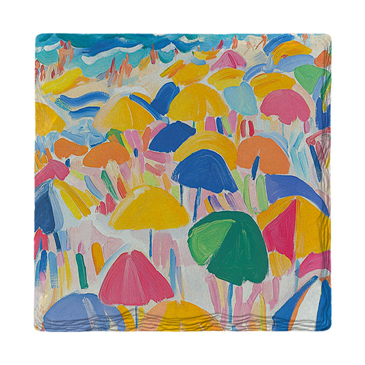 Colorful Beach Umbrellas | Ceramic Drink Coaster