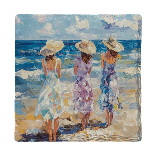 Sisters By The Sea | Ceramic Drink Coaster