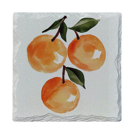Watercolor Oranges | Ceramic Drink Coaster