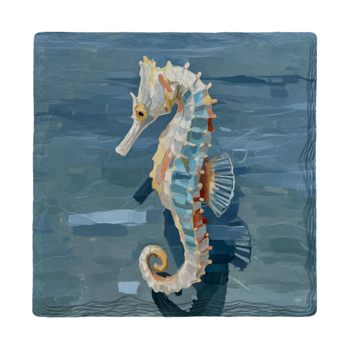 Coastal Blue Seahorse | Ceramic Drink Coaster