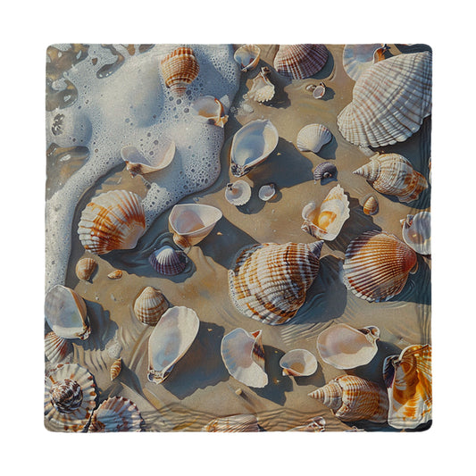 Seashells On The Beach | Ceramic Drink Coaster
