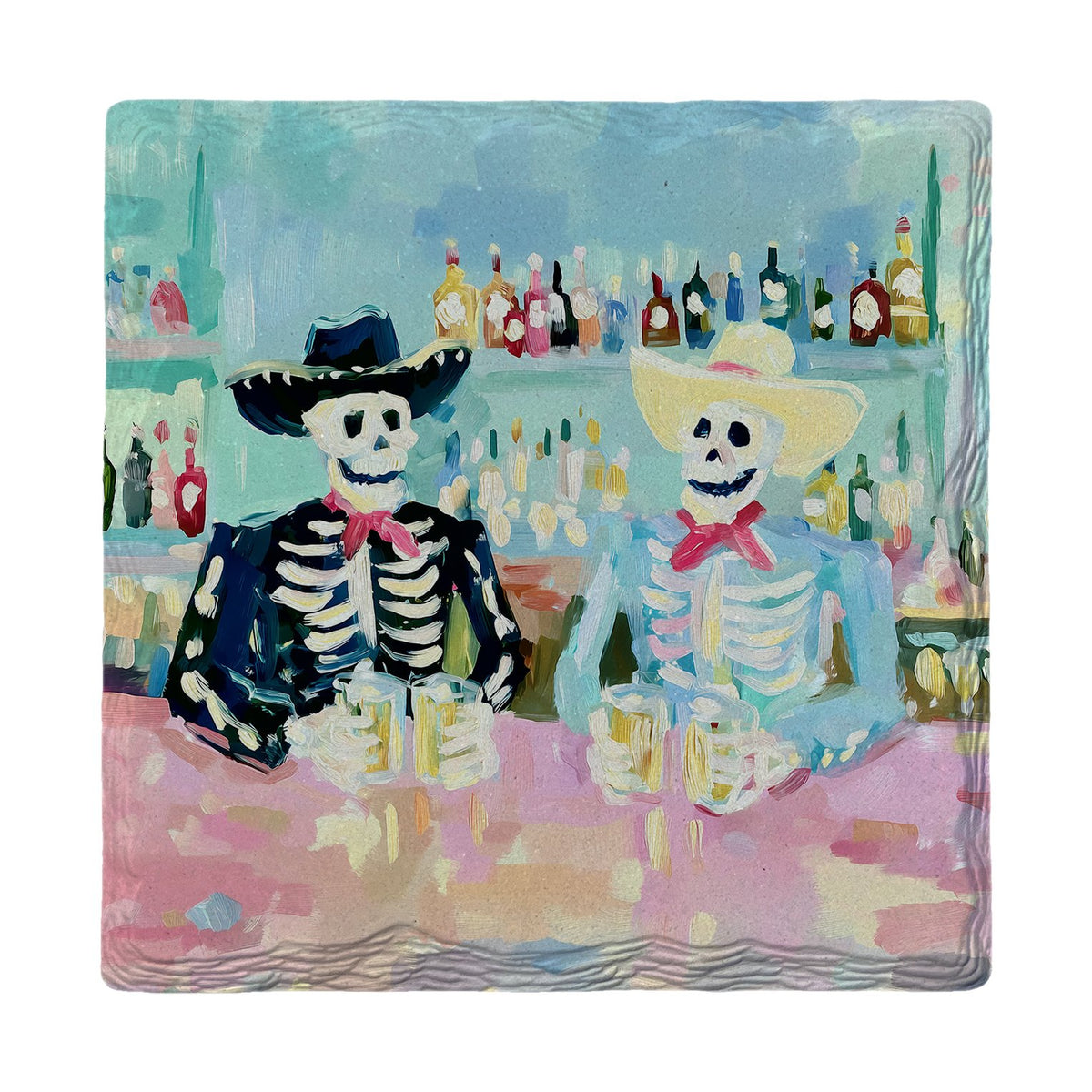 Skeleton Saloon Toast | Ceramic Drink Coaster