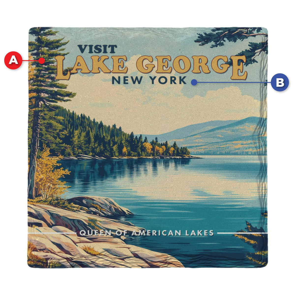 Visit Lake George | Ceramic Drink Coaster