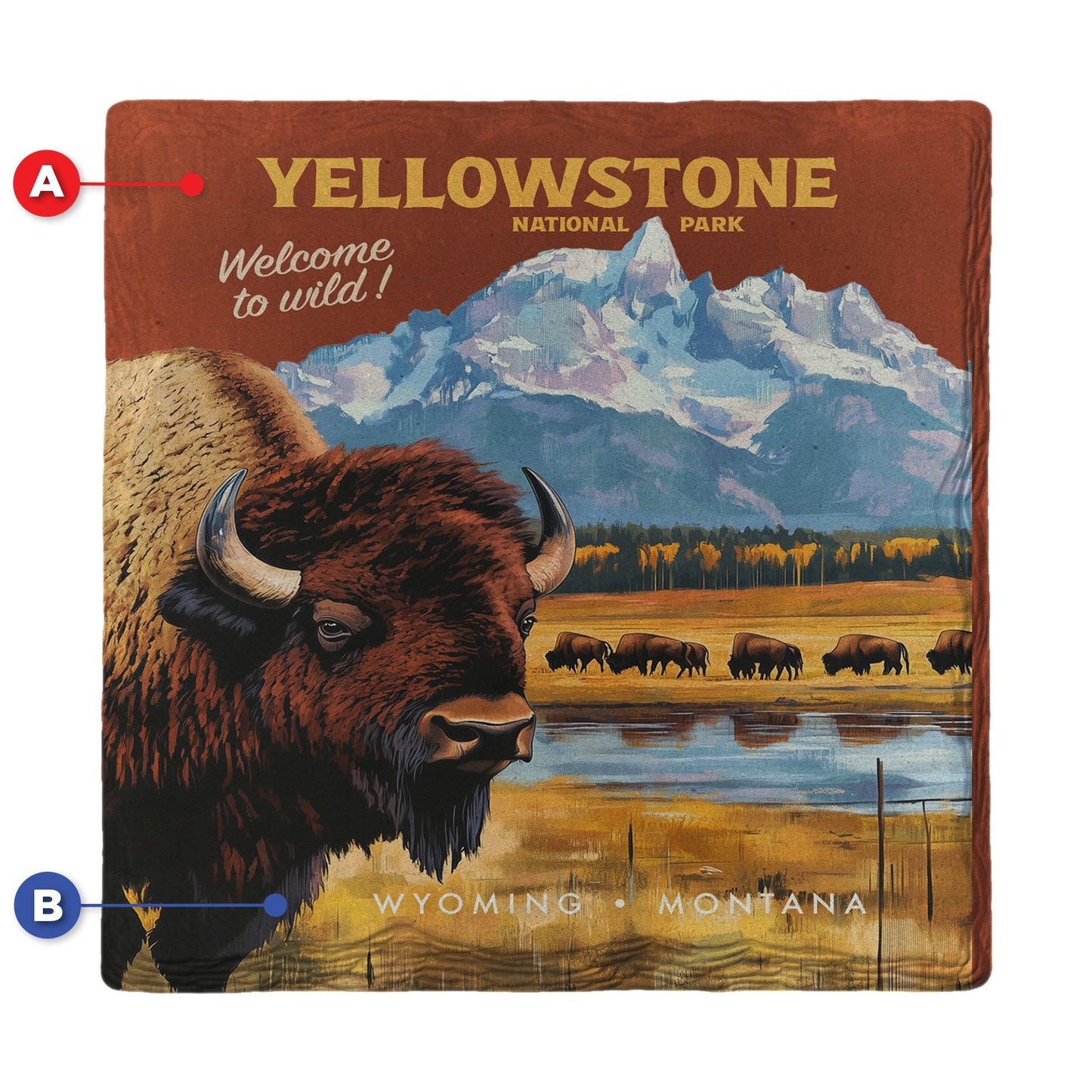 Yellowstone Bison Welcome | Ceramic Drink Coaster