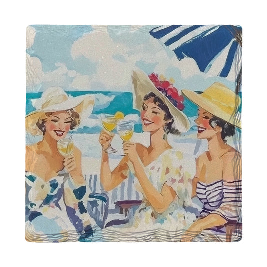 Best Friends Beach | Ceramic Drink Coaster