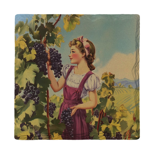 Vintage Grape Harvest | Ceramic Drink Coaster