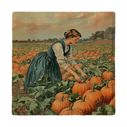 Vintage Pumpkin Picking | Ceramic Drink Coaster