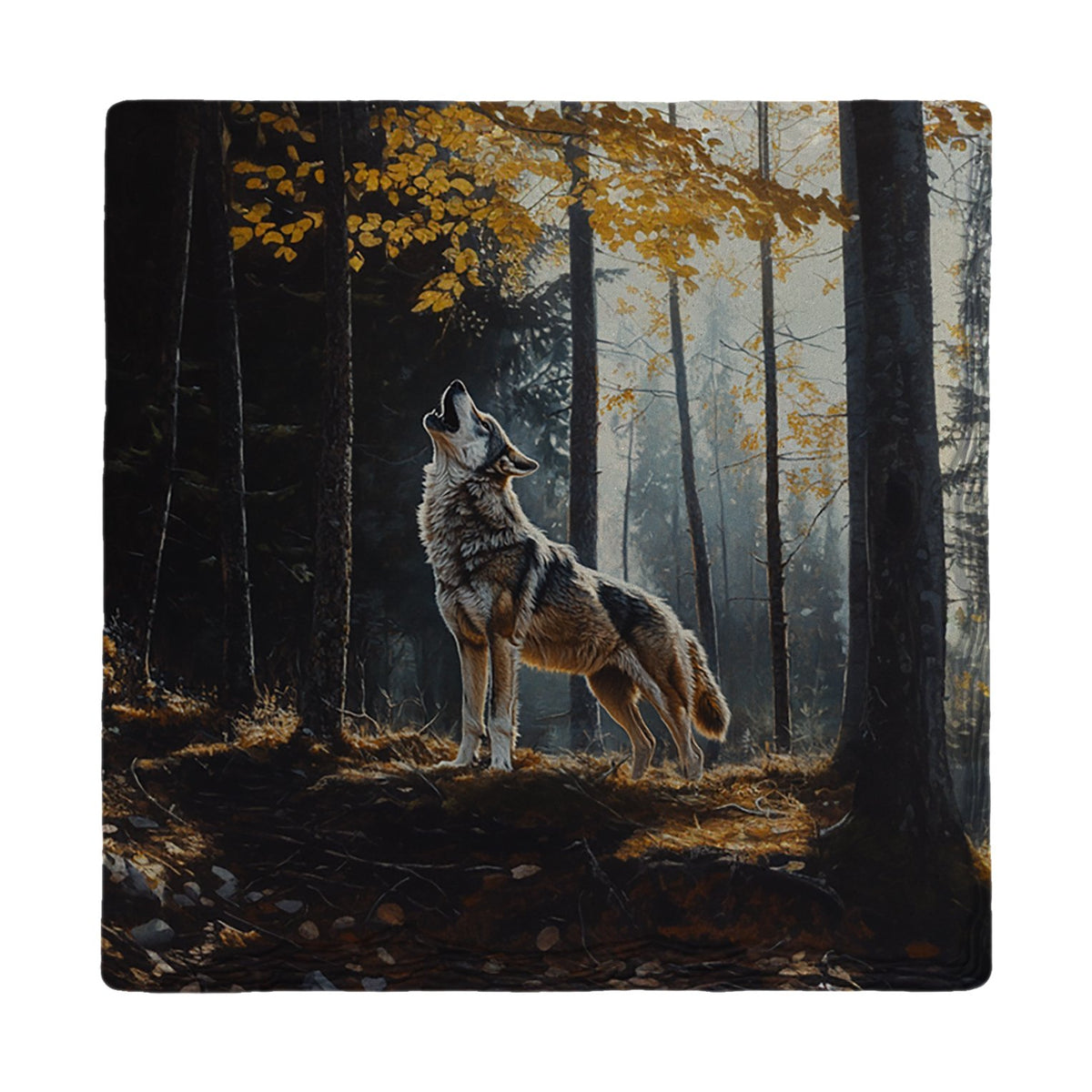 Howling Forest Wolf | Ceramic Drink Coaster