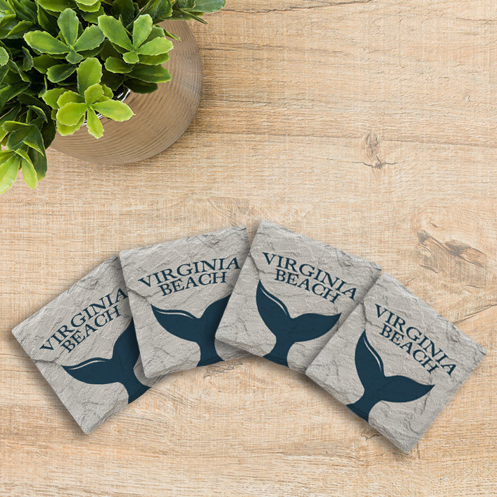 Customizable Navy Blue Whale Tail | Drink Coaster