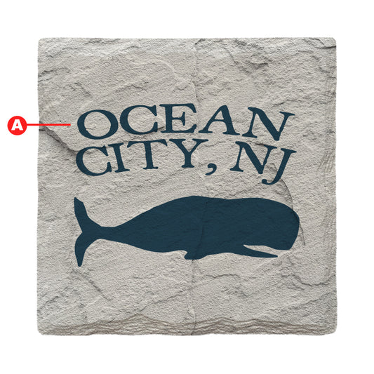 Customizable Navy Blue Whale | Drink Coaster